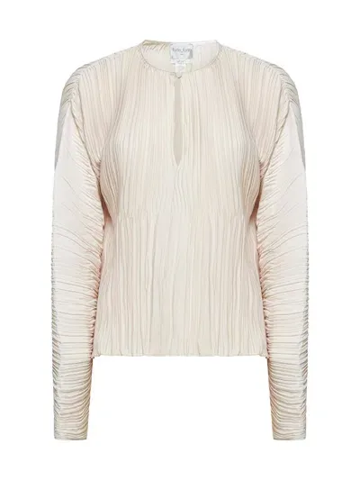 Forte Forte Long-sleeve Pleated Blouse In White