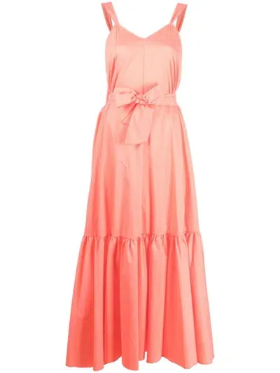 Forte Forte Tied-waist Tiered Dress In Pink