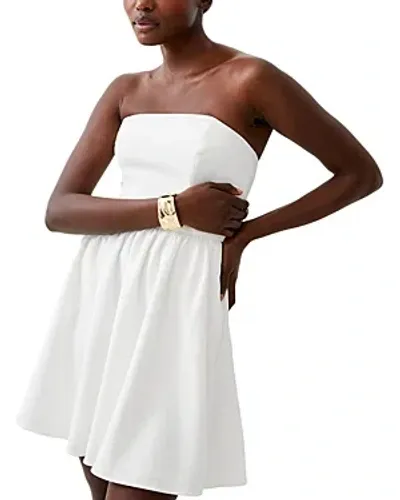 French Connection Whisper Strapless Mini Dress In White