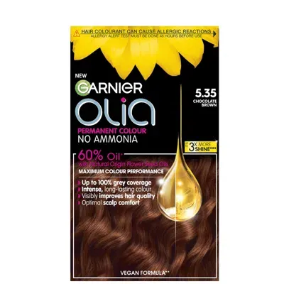 Garnier Olia Permanent Hair Dye (various Shades) - 5.35 Rich Chocolate Brown In White