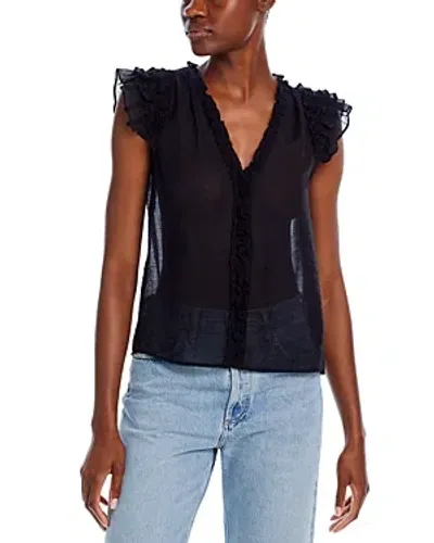 Generation Love Sia Voile Semi Sheer Top In Black