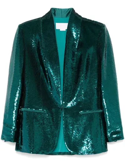 Genny Sequined Blazer In Green