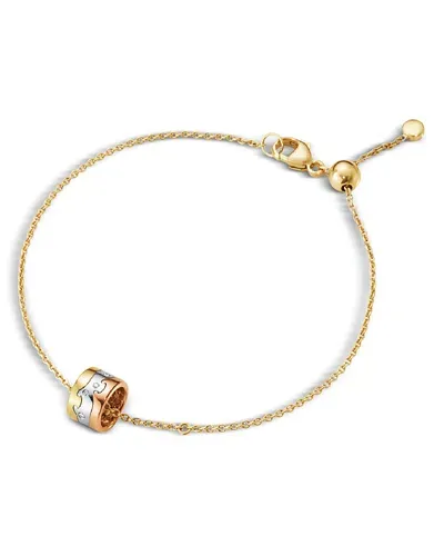 Georg Jensen 18k White, Rose & Yellow Gold Fusion Diamond Charm Link Bracelet In Gold/rose Gold/. Ct. T.w.