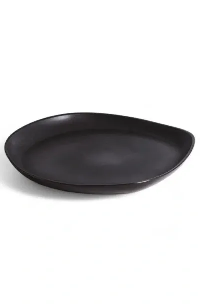 Gharyan Stoneware Stoneware Round Serving Platter In Black