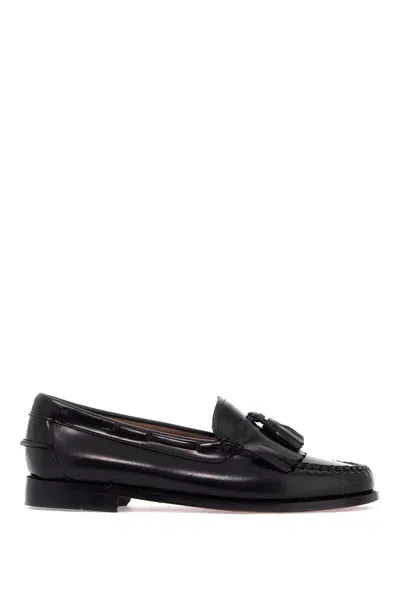 G.h.bass &amp; Co. Esther Kiltie Weejuns Loafers In Brushed Leather In Black (black)