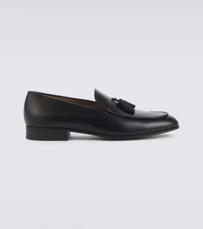 Gianvito Rossi Tassel-detail Leather Loafers In Black