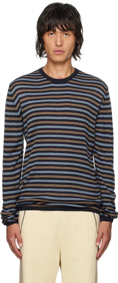 Gimaguas Blue & Brown Boulder Stripe Sweater