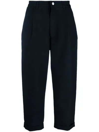 Giorgio Armani Cropped Tailored Trousers In 蓝色