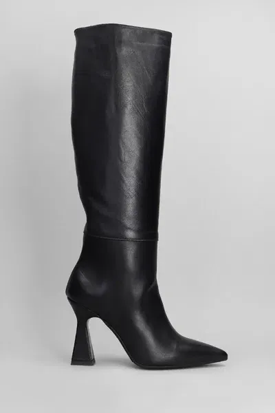 Gisel Moire Kimera High Heels Boots In Black