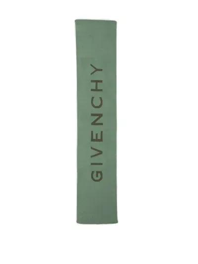 Givenchy 4g Motif Knitted Scarf In Green