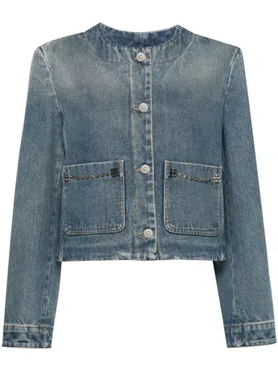 Givenchy Blue 4g-chain Denim Jacket