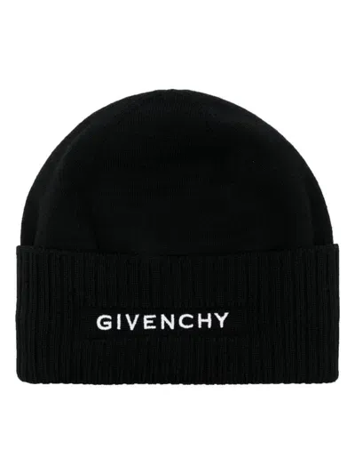 Givenchy Logo-embroidered Beanie Hat In Black