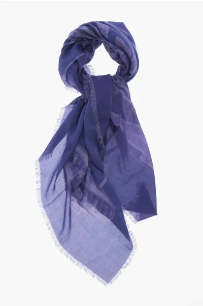 Givenchy Two-tone Foulard With Fringes In Purple