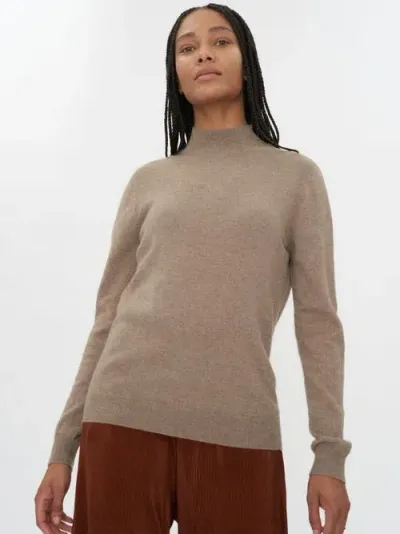 Gobi Cashmere Cashmere Mock Neck Sweater In Taupe