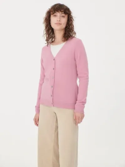 Gobi Cashmere V-neck Cardigan In Orchid Smoke