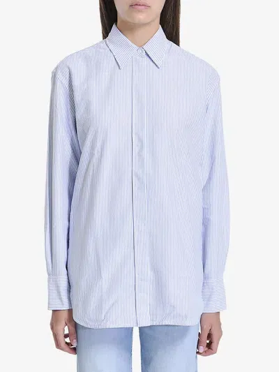 Golden Goose Striped Cotton Shirt In White