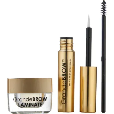 Grande Cosmetics Lamination Station Brow Serum And Brow Gel Set In Clear