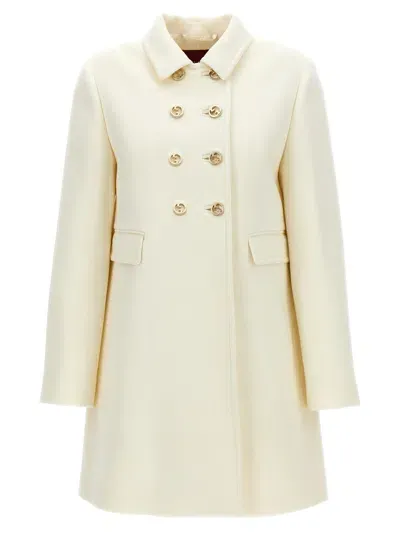 Gucci Gg Double-breasted Coat In White