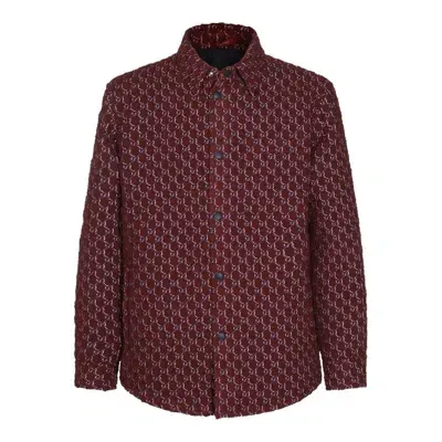 Gucci Gg Monogrammed Shirt Jacket In Red