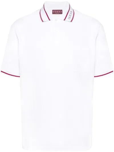 Gucci Logo-collar Polo Shirt In Multicolor