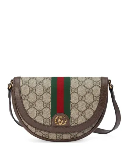 Gucci Ophidia Mini Saddle Bag In Brown