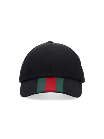 Gucci Wool Baseball Cap In Black  