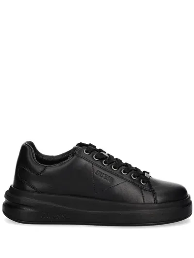 Guess Usa Logo-embossed Sneakers In Black