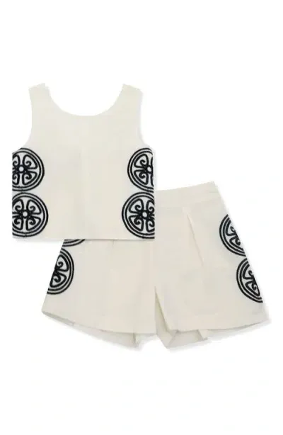 Habitual Kids Kids' Cotton Tank & Shorts Set In Off-white