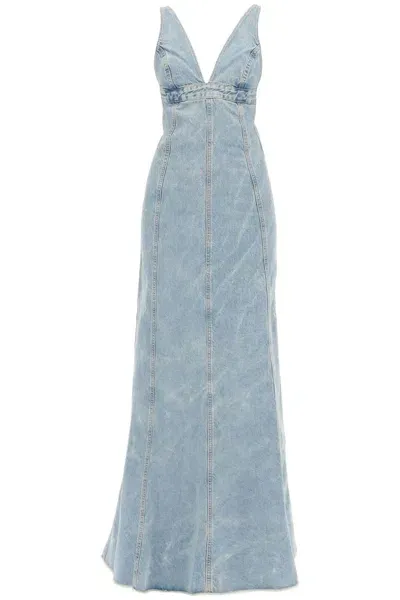 Haikure Dolly Denim Maxi Dress In Light Blue