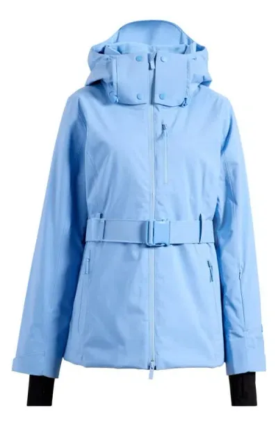 Halfdays Aston Belted Ski Jacket In Forget Me Not