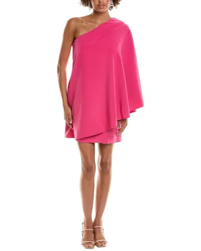 Halston Melina One Shoulder Cape Sleeve Mini Dress In Pink