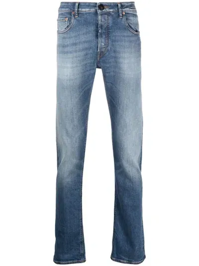 Hand Picked Mid-rise Straight-leg Jeans In Blue