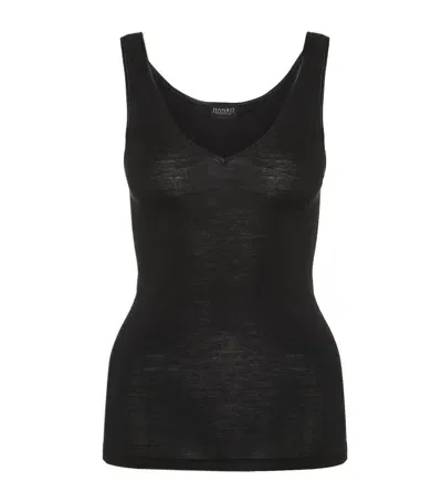 Hanro Wool And Silk Tank Top In Black