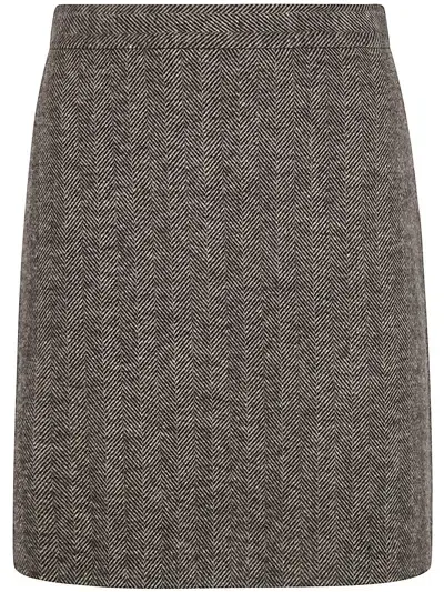 Harris Wharf London Women Mini Skirt Patterned Moleskin In Brown