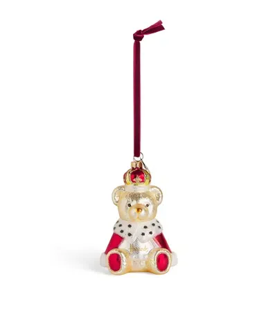 Harrods Glass Royal Bear Tree Decoration In Multi