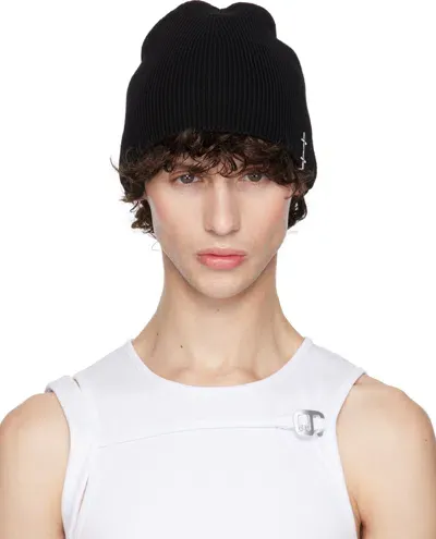 Heliot Emil Black H Trim Beanie