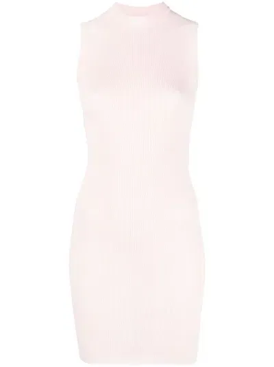 Heron Preston Sleeveless Ribbed Minidress In Pink