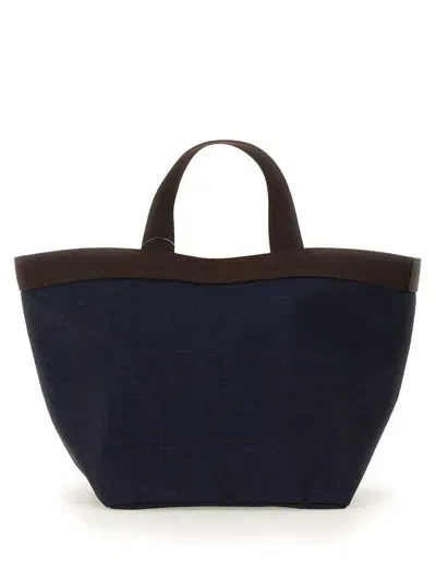 Herve Chapelier Hervé Chapelier Medium Shopping Bag In Blue