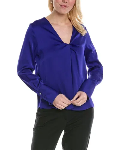 Hugo Boss Bidinta Twist Front Shirt In Blue