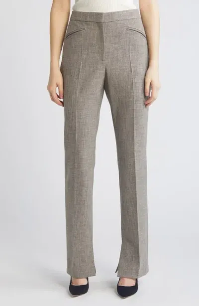 Hugo Boss Boss Teana Stretch Straight Leg Pants In Grey Jersey Fantasy