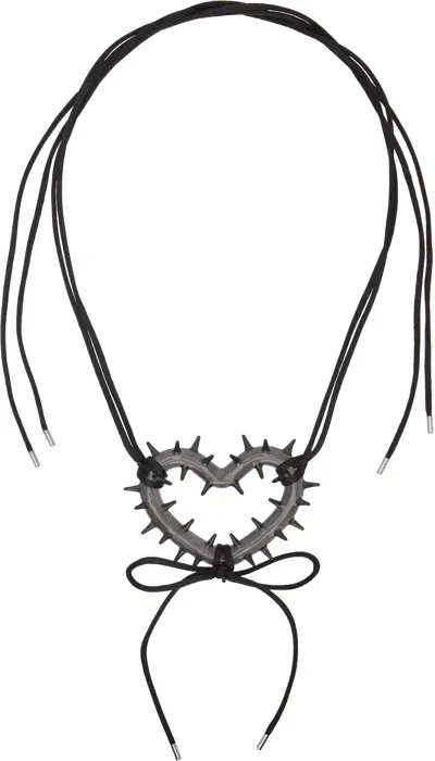 Hugo Kreit Black Spiky Heart Necklace In Smoke