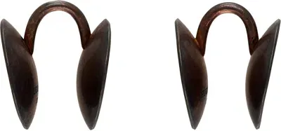 Hugo Kreit Bronze Eclipse Ear Cuffs In Antique Copper