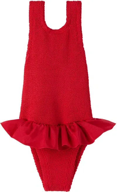 Hunza G Ssense Exclusive Baby Red Duo Denise Swimsuit In Red/red