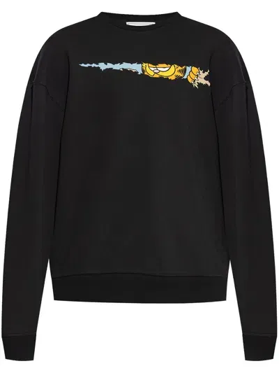 Iceberg X Garfield Cotton Sweatshirt In Black