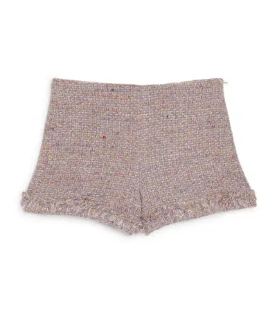 Il Gufo Kids' Bouclé Raw-hem Shorts In Purple