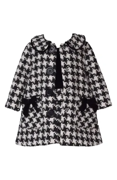 Iris & Ivy Babies'  Houndstooth Coat & Dress Set In Black/white