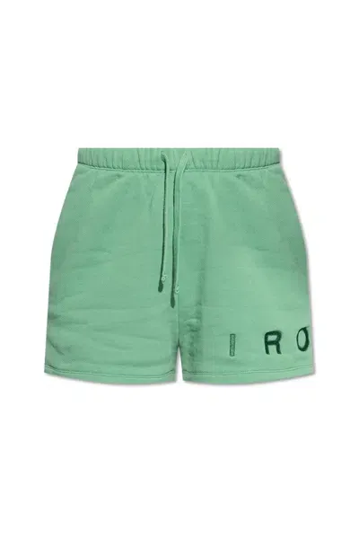 Iro Logo-embroidered Drawstring Shorts In Green