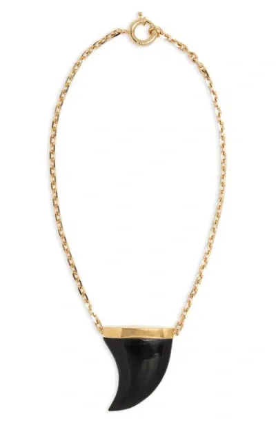 Isabel Marant Ellen Horn Pendant Necklace In Black