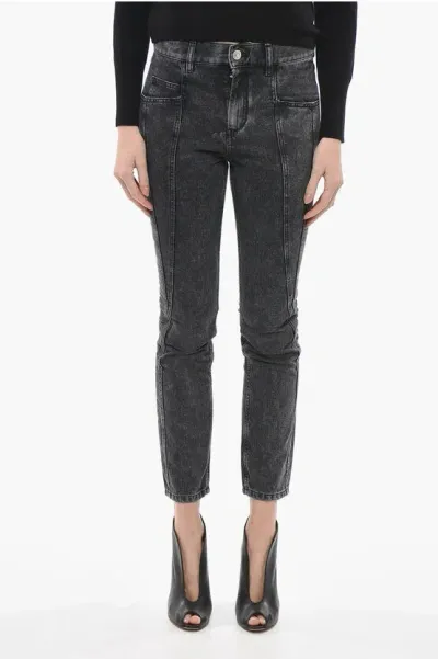 Isabel Marant Low Rise Vikira Slim Fit Denims 16cm In Black