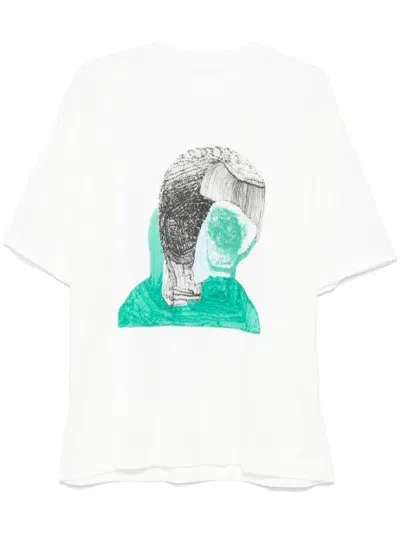 Issey Miyake Graphic-print T-shirt In 02 White